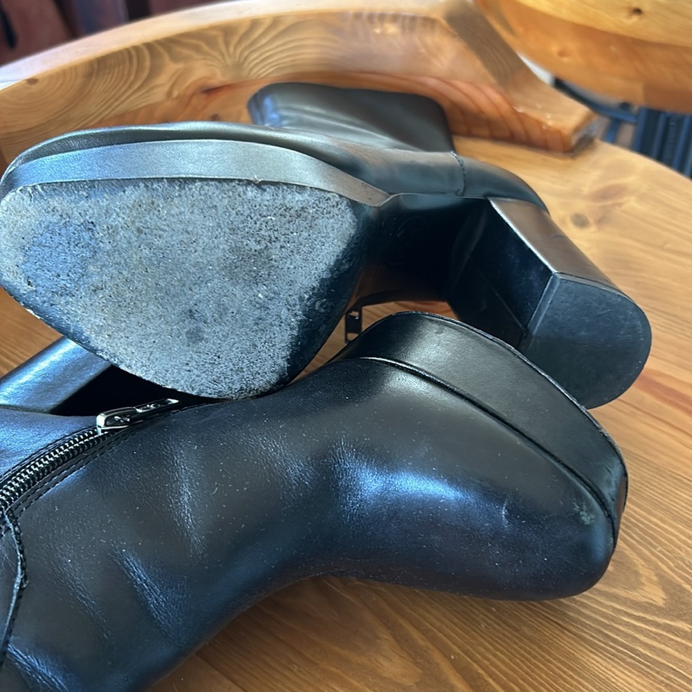 Ash Amazon Black Platform Block Heel Bootie Size 5 - image 4